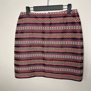 LOFT Striped Geometric Pattern Mini Skirt Size 6
